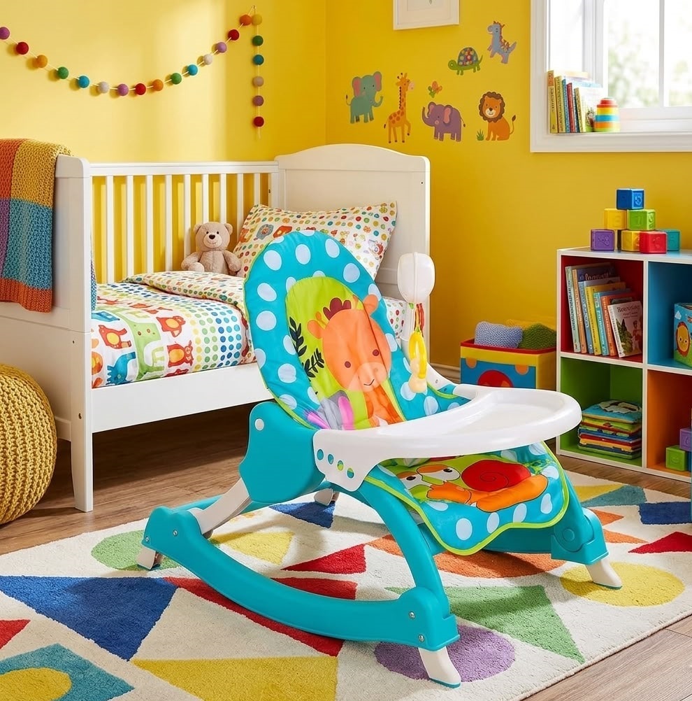 Adjustable 2-in-1 Baby Piano Chair Swing with Dining Table