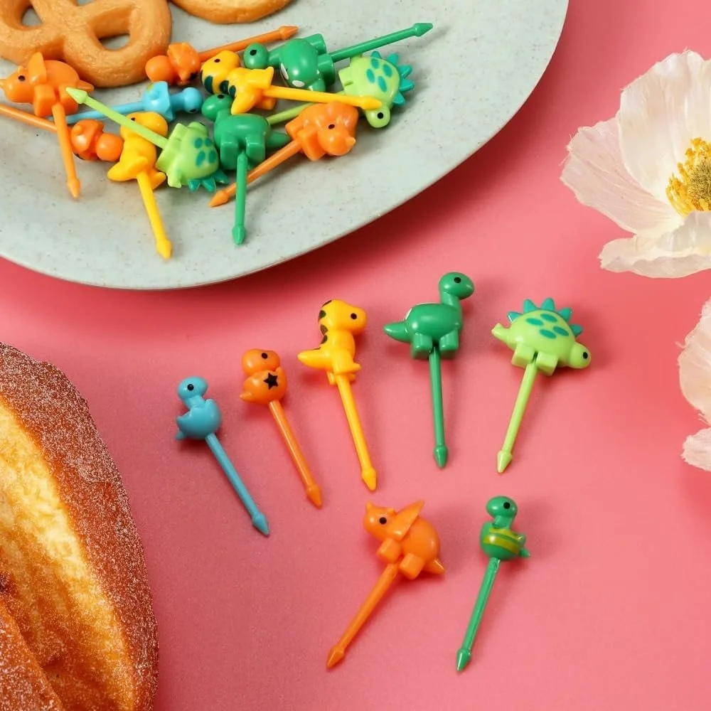 6 Pcs Dinosaur Food Picks for Kids