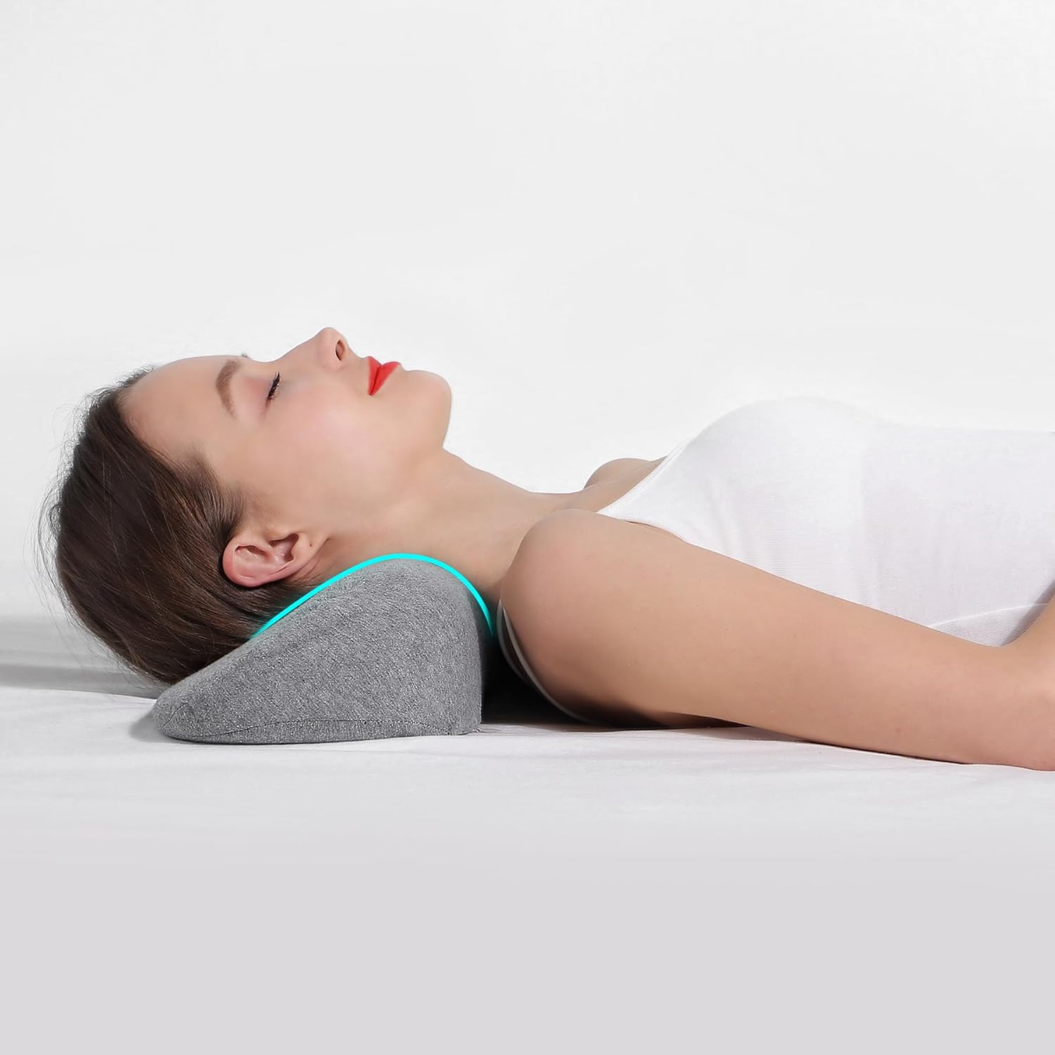 Memory Foam Neck Bolster Pillow for Stiff Pain Relief
