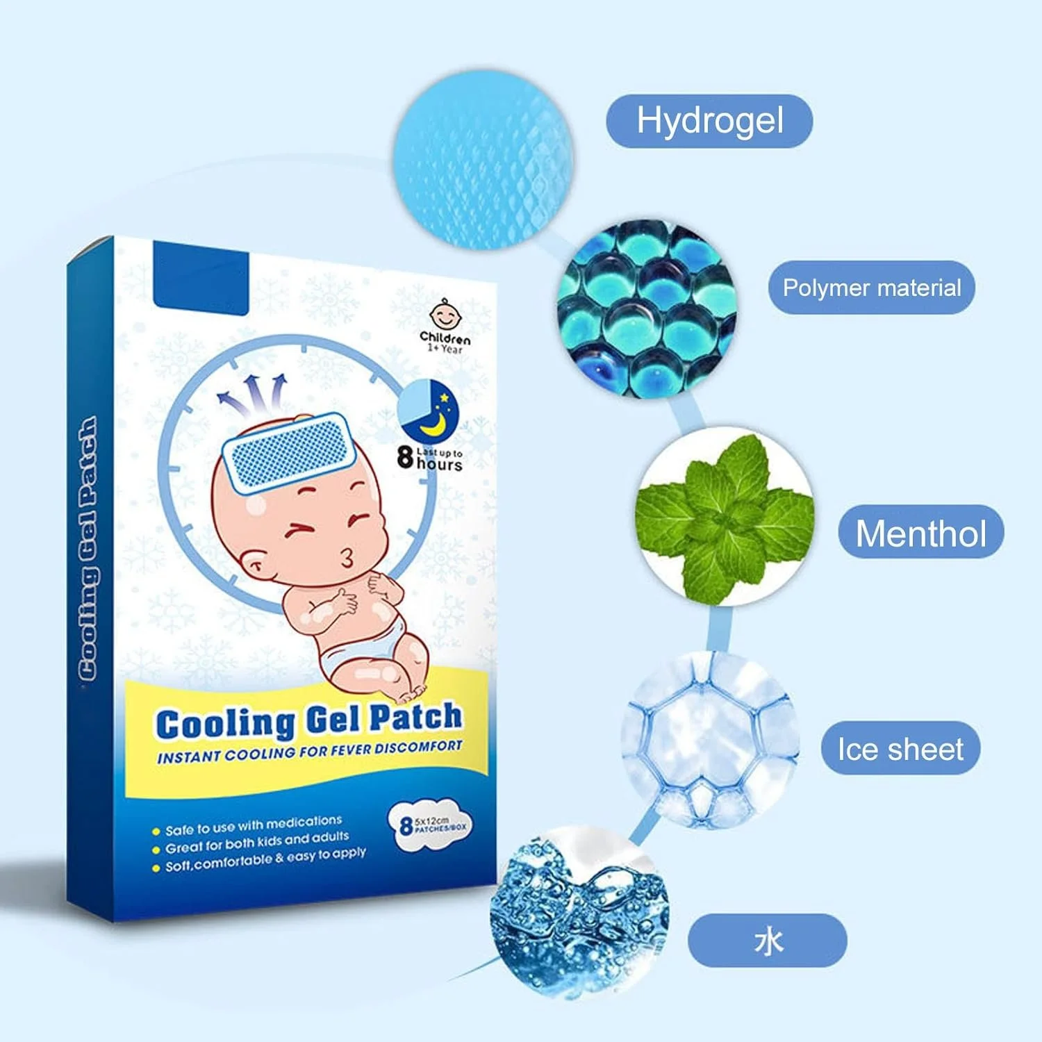 10 Sheets Cooling Patches Disposable Fever Cool Pads