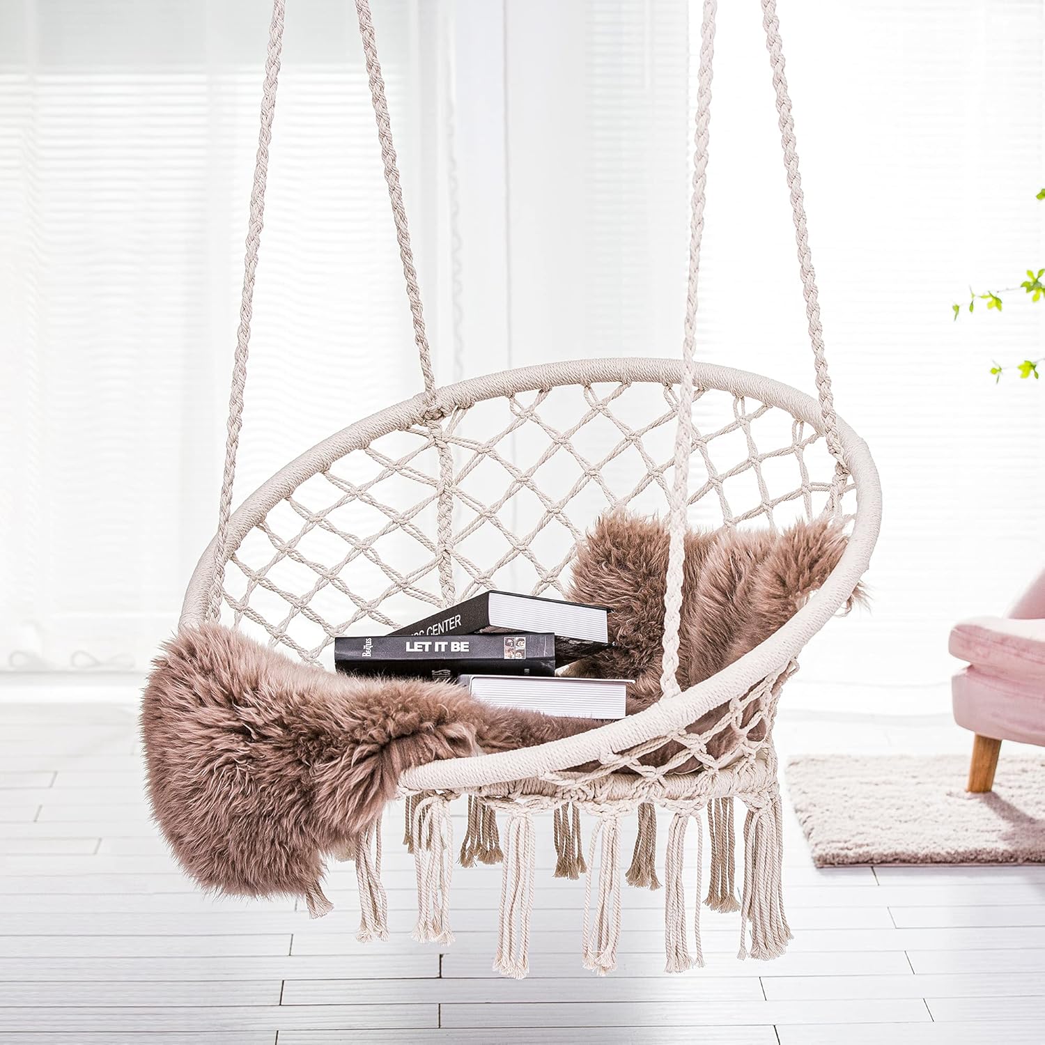 Macrame Swing -Hanging Rope Hammock Swing Chair