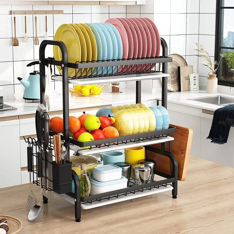 Arcanine Steel Dish Drying Rack Over Sink 3-Tier Large Capacity Kitchen Storage Rack