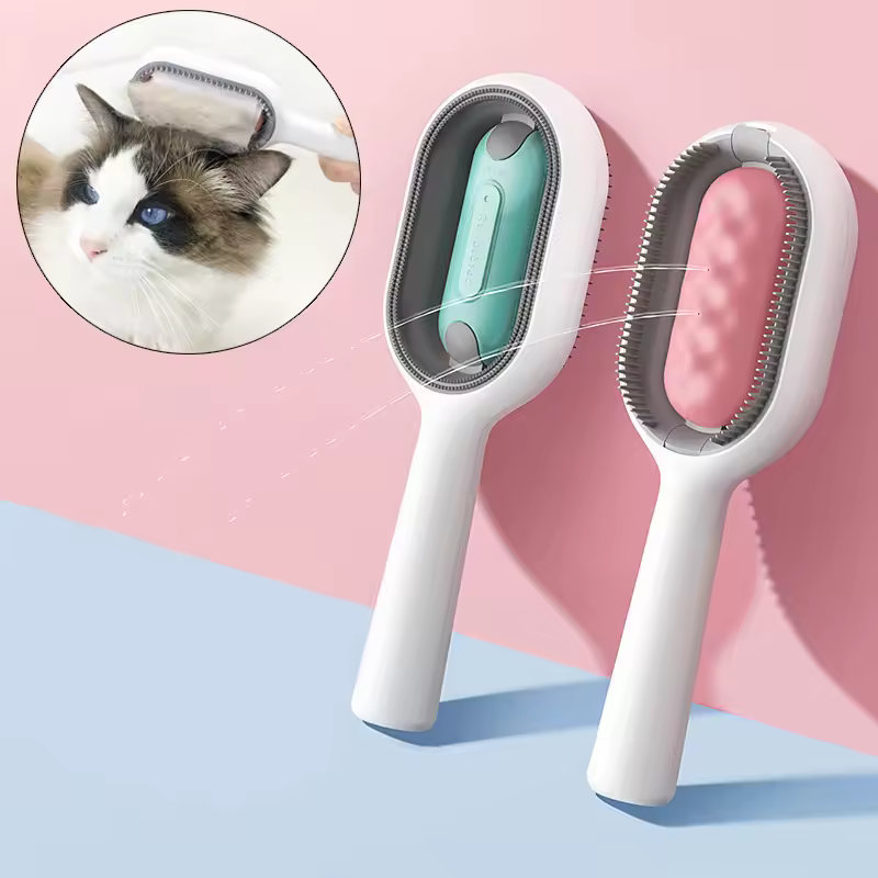 Clean Hair Removing Comb Sticky Brush For Cats Dog Cuddles, Pet Hair Remover with Wet Wipes for Long & Short Haired