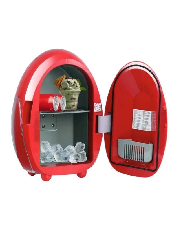 SOVOV Mini Portable Car Fridge Egg Shape Car Travel Cold Cabinet 10L