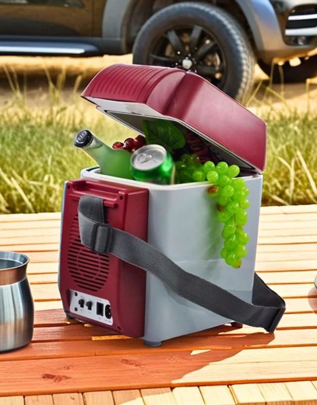 SOVOV Compact Refrigerators Car Cooler and Warmer with Removable Strap 7L