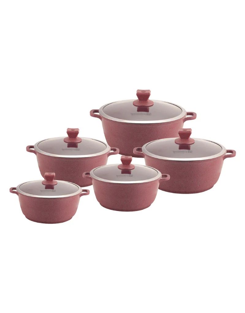 𝗡𝗲𝗮 𝗠𝗮𝗿𝗯𝗲𝗹𝗹 Stockpot Set 5pc Brown-Red