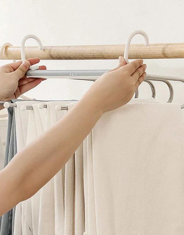 6in1 stainless steel clothes hanger organizer.