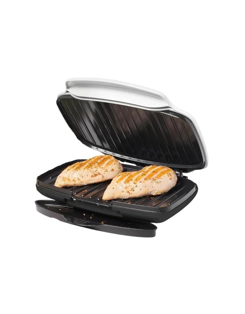 𝗦𝗶𝗹𝘃𝗲𝗿 𝗖𝗿𝗲𝘀𝘁 1000W White Contact Grill