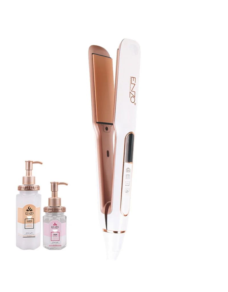 𝗘𝗻𝘇𝗼 EN-3856 Professional Hair Straightener With Shampoo And Serum For Damaged Hair