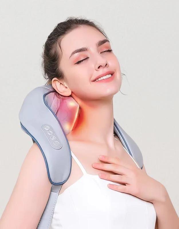 Neck & Shoulder Heat Simulator Electric Massager 4D Kneading Pillow