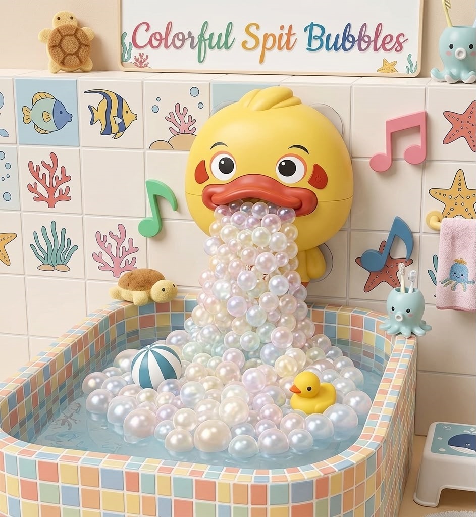 Duck Shape Bubble Bath Toy Blower with Music