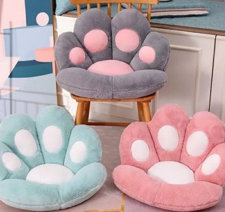 Kawaii Cat Paw Plush Cushion Soft Floor Pillow