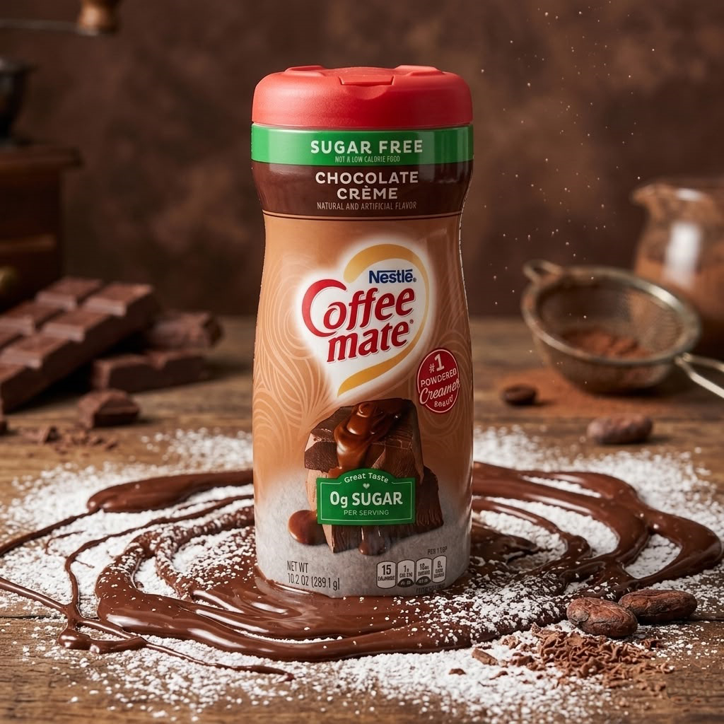 COFFEE MATE Sugar Free Chocolate Crème Powder Coffee Creamer 10.2 Oz. Canister