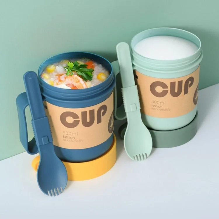 Breakfast Cup Soup Container Yogurt Mug Snack Cup Microwave with Lid Spoon Mug