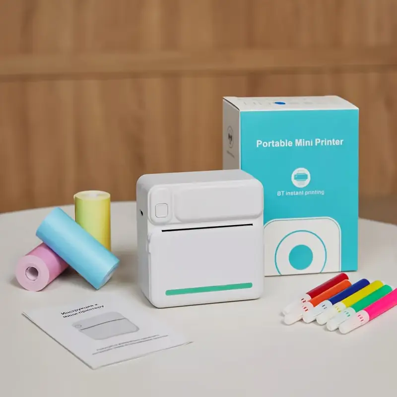 C19 Portable Pocket 200dpi Wireless Thermal Printer Mini Note Ink-Free Printer with Paper USB Cable Imprint Portable