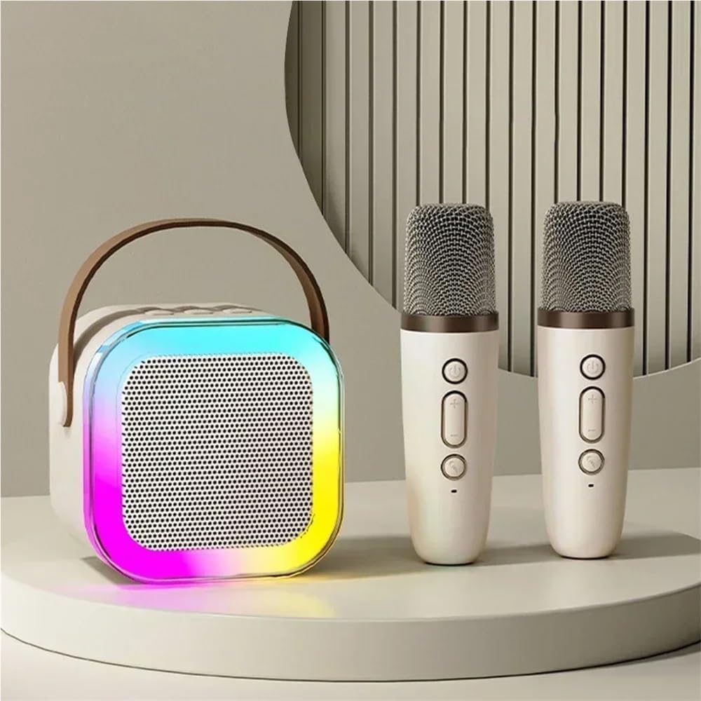 K12 Bluetooth Speaker Karaoke Machine Portable 5.3 PA Speaker with 1 Wireless Microphone Home Family Singing Children’s Gifts