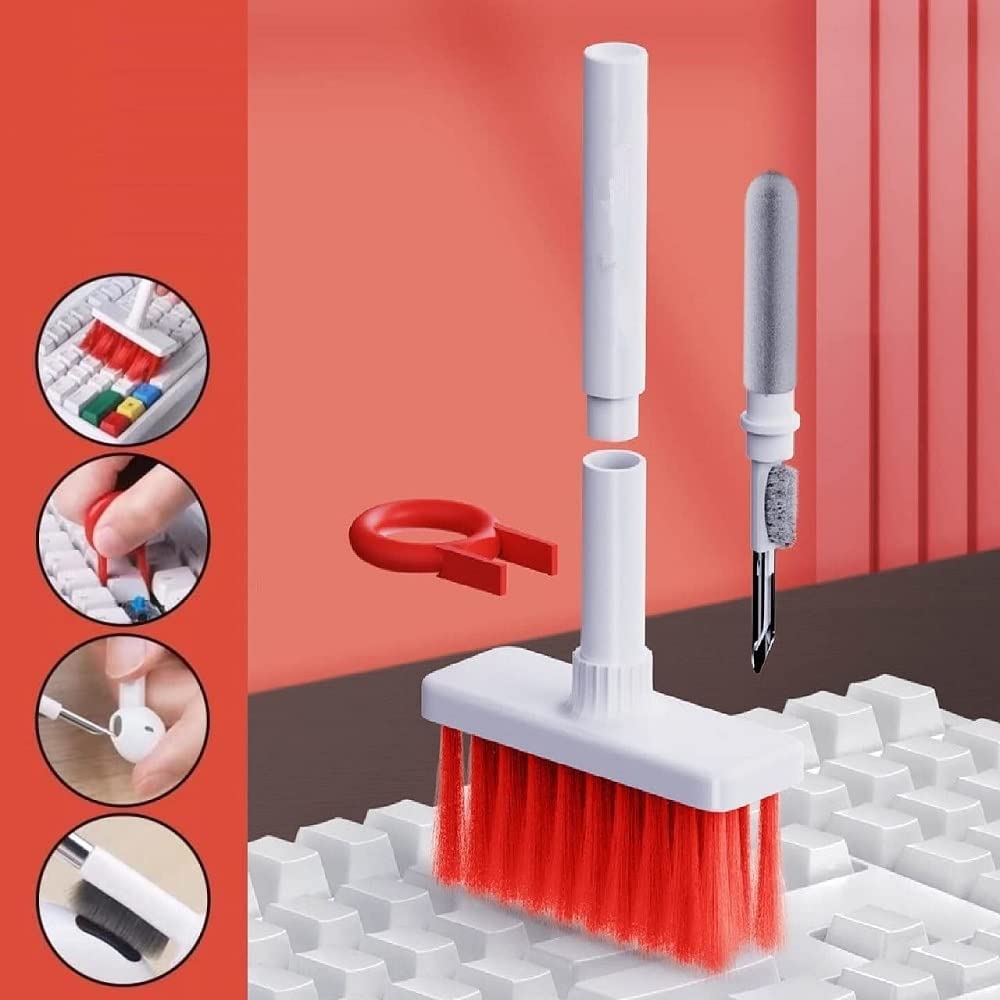 Keyboard Cleaner Kit | 5 in 1 Keyboard Cleaning Brush | Dust Cleaner for Earphone Airpods Desktop (Set of 1, Multi-Color)