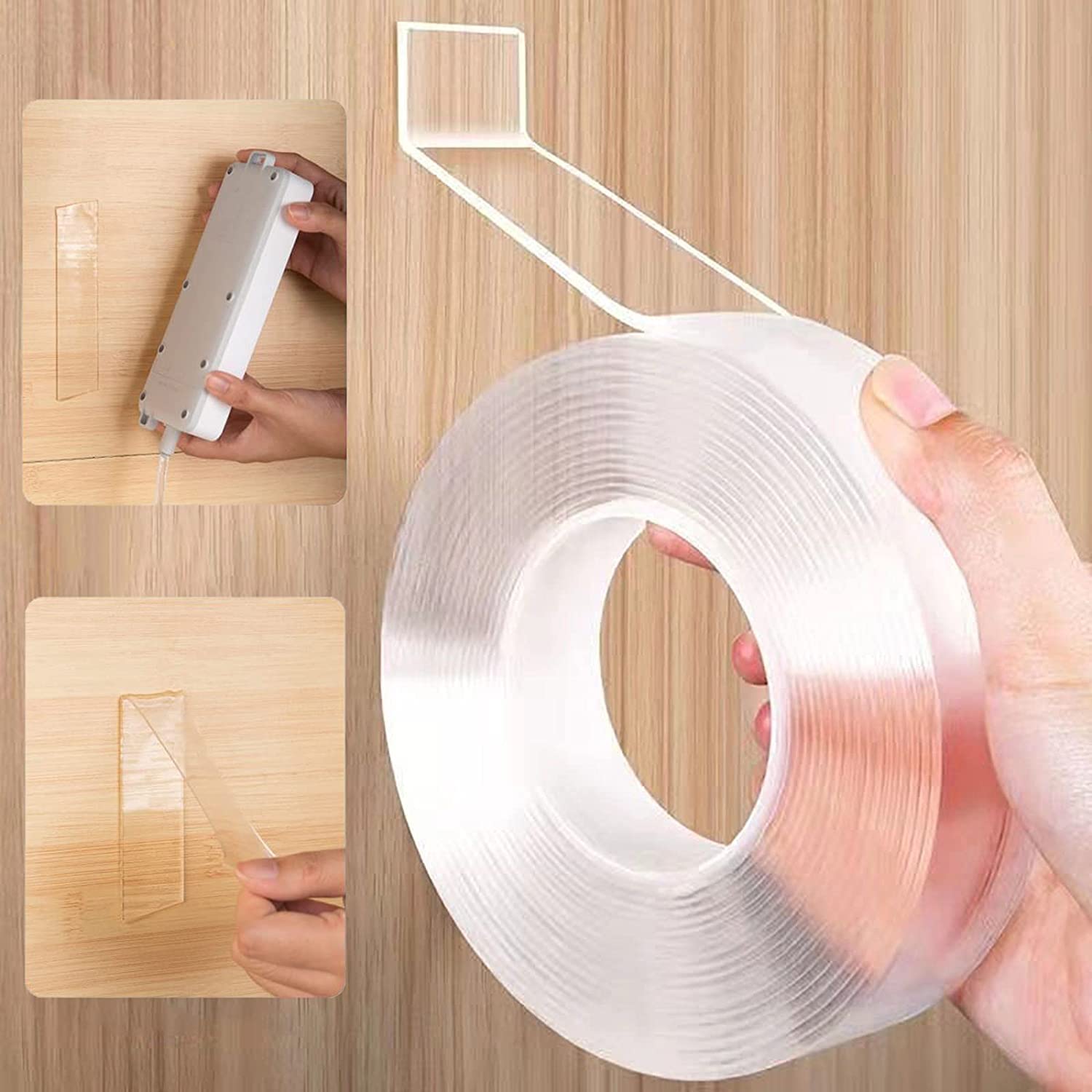Double Sided Adhesive Tape 2cm x 2m Multi-Function Removable Traceless Adhesive Tape Indoor Outdoor Adhesive Gel