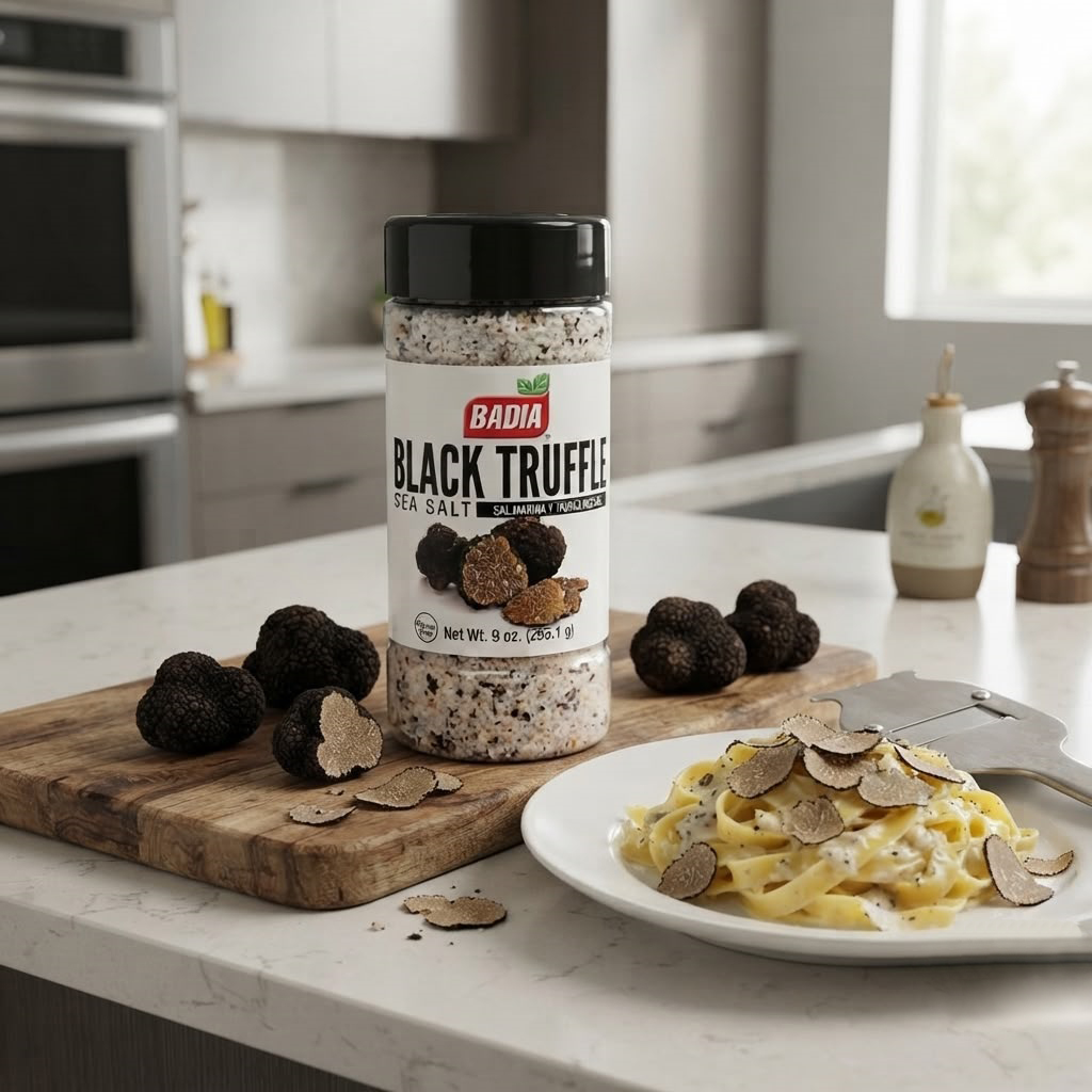 Black Truffle Sea Salt, 9 Ounce | Rich black truffle and sea salt blend that enhances pasta, steaks, eggs, potatoes, popcorn, and roasted vegetables