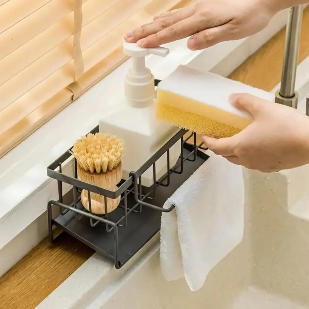 Kitchen Sponge and Soap Holder with Drip Tray
