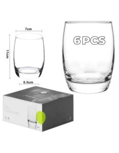 Deli Glassware 6Pcs/Set Clear Oval Glasses 385ml - Image 2
