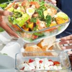 Fenix 2 Pcs 7'' INCH Food Storage Containers with Lids Tempered Glass Rice Bowl