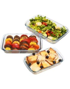 Fenix 3 Pcs Glass Baking Dish Set for Oven Glass Pan for Cooking Rectangular Bakeware Set - Image 2