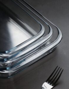 Fenix 3 Pcs Glass Baking Dish Set for Oven Glass Pan for Cooking Rectangular Bakeware Set - Image 3