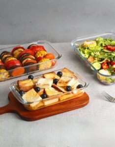 Fenix 3 Pcs Glass Baking Dish Set for Oven Glass Pan for Cooking Rectangular Bakeware Set - Image 5