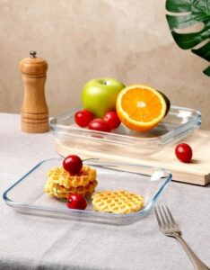 3 Pcs 8" INCH Tempered Glass Pasta Salad Plate Set For Kitchen