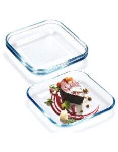 3 Pcs 8" INCH Tempered Glass Pasta Salad Plate Set For Kitchen - Image 2