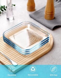 3 Pcs 8" INCH Tempered Glass Pasta Salad Plate Set For Kitchen - Image 3