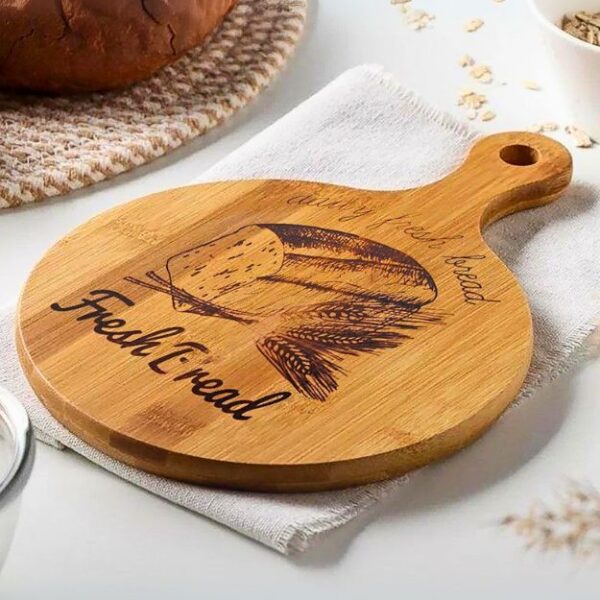 Fresh Wood Bread Round Tray Kitchen - Cutting Board 25cm