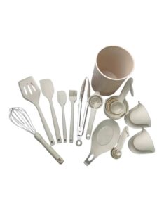 21 Pieces Silicone Kitchenware Utensil Set Pink Black & Grey - Image 6