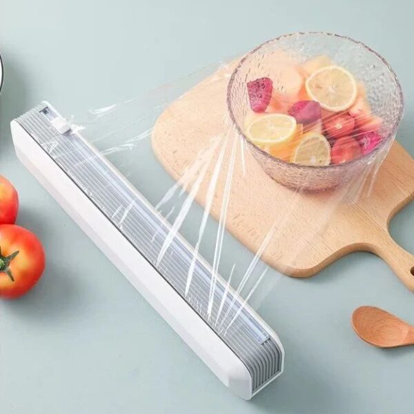 Magnetic Plastic Cling Wrap Dispenser With Slide Cutter Adjustable Wall Mounted
