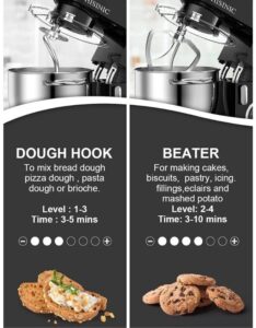 𝗣𝗵𝗶𝘀𝗶𝗻𝗶𝗰 Stand Mixer's All Metal Food Mixer 6.5L 1800W For Baking & Beating - Image 3