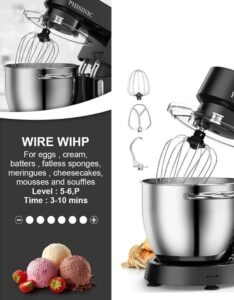 𝗣𝗵𝗶𝘀𝗶𝗻𝗶𝗰 Stand Mixer's All Metal Food Mixer 6.5L 1800W For Baking & Beating - Image 4