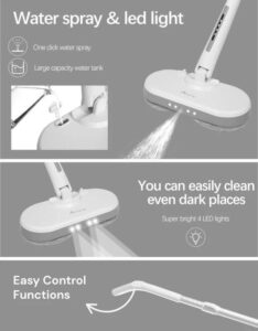 𝗠𝗗𝗛𝗟 Rechargeable Cordless Electric Mop with LED Light Dual Wheel High Speed Rotary Sweeper - Image 3