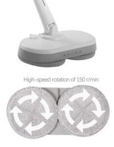 𝗠𝗗𝗛𝗟 Rechargeable Cordless Electric Mop with LED Light Dual Wheel High Speed Rotary Sweeper - Image 5