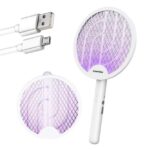𝗖𝗮𝗺𝗲𝗹𝗶𝗼𝗻 2-in-1 Electric Mosquito Swatter/Trapper 3000W Rechargeable & Foldable Handle