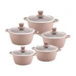 𝗡𝗲𝗮 𝗠𝗮𝗿𝗯𝗲𝗹𝗹 Stockpot Set 5pc Brown-Red