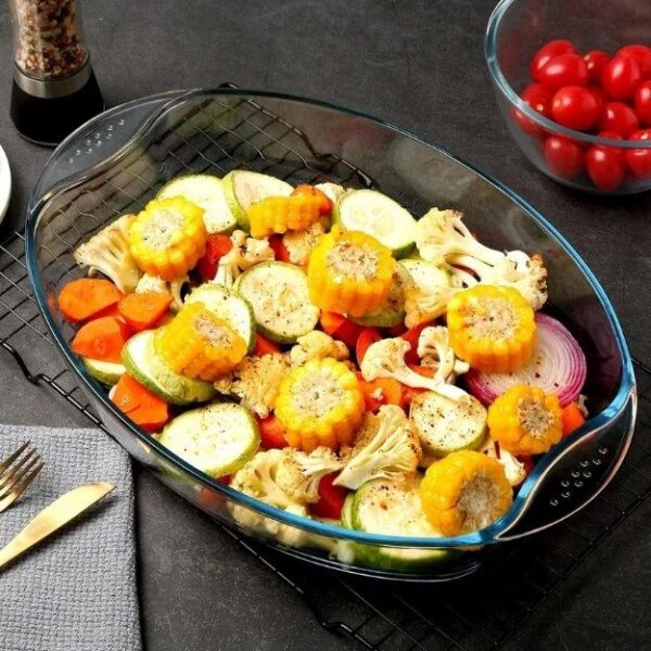 Fenix 3 Pcs Oval Deep Glass Baking Dish for Oven, Tempered Glass Bakeware