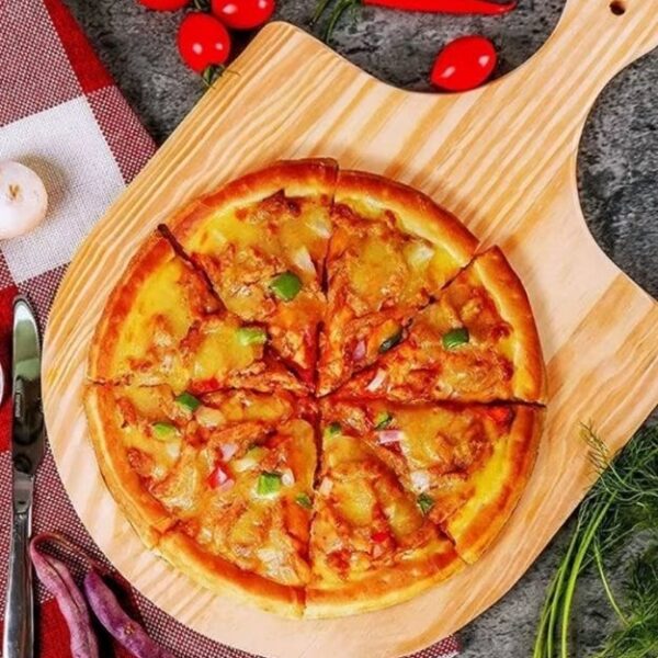 Round Pizza Stone and Peel Set - Free Pizza Cutter - Pizza Making Kit for Oven and Grill