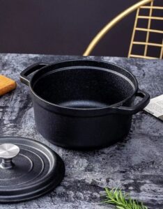 Cast Iron Pot, Durable Dual Loop Handle Dutch Oven Pot For Cooking 3.0L - Image 3