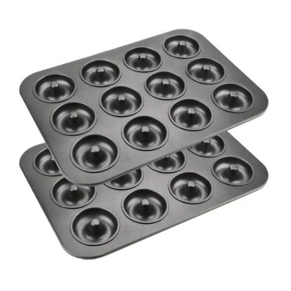 12-Cavity Non-stick Donut PanCarbon Steel Donut Baking Pan-Microwave & Freezer Safe
