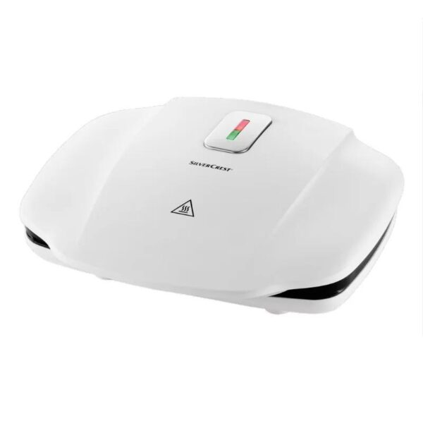 𝗦𝗶𝗹𝘃𝗲𝗿 𝗖𝗿𝗲𝘀𝘁 1000W White Contact Grill