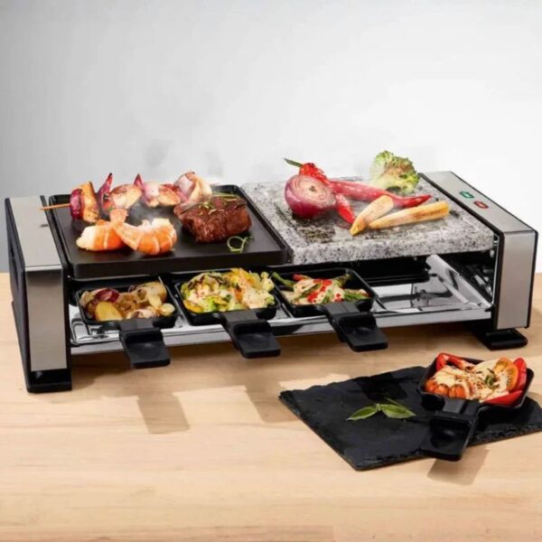 𝗦𝗶𝗹𝘃𝗲𝗿 𝗖𝗿𝗲𝘀𝘁 1400W Raclette-Grill