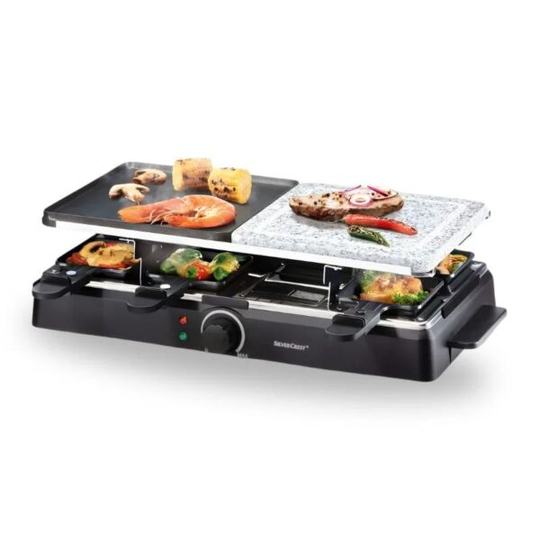 𝗦𝗶𝗹𝘃𝗲𝗿 𝗖𝗿𝗲𝘀𝘁 Kitchen Tools 1300W Raclette Grill