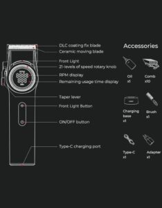𝗩𝗚𝗥 001 Professional Hair Clippers for Men - Image 5