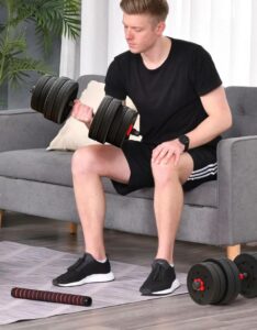 2 In 1 Adjustable Dumbbells Non-Slip Weight Set 20kg To 40kg - Image 3